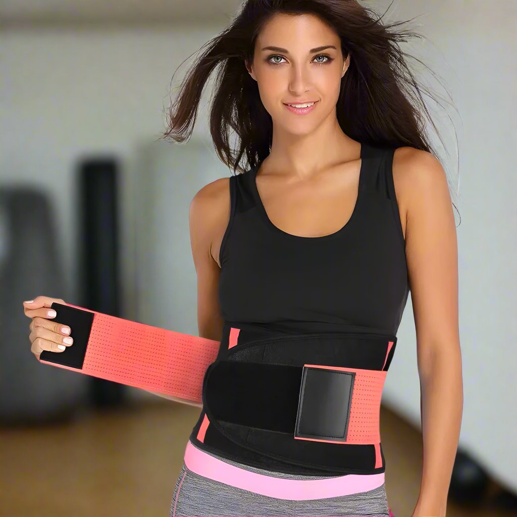 Ceinture Lombaire - LumbarSupportBelt™ - Rose - Empreur fitness