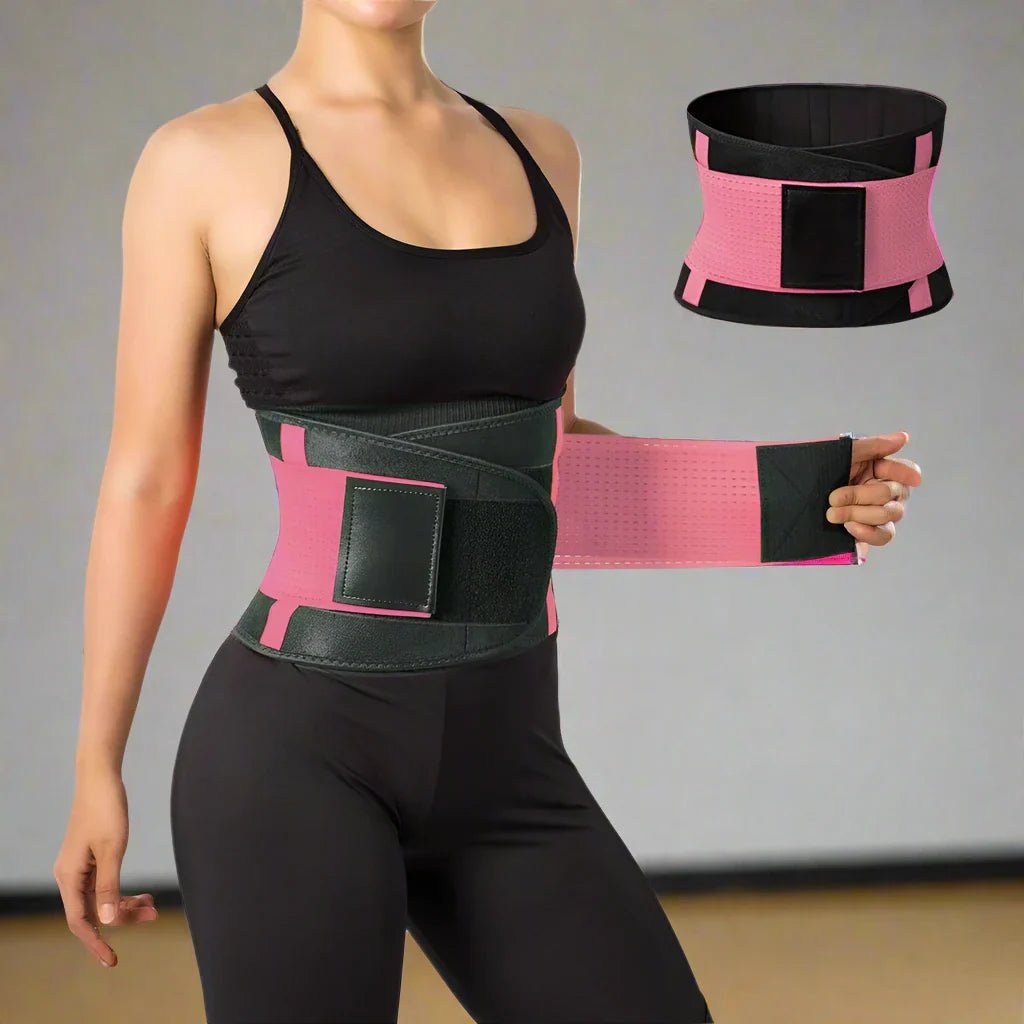 Ceinture Lombaire - LumbarSupportBelt™ - Rose - Empreur fitness